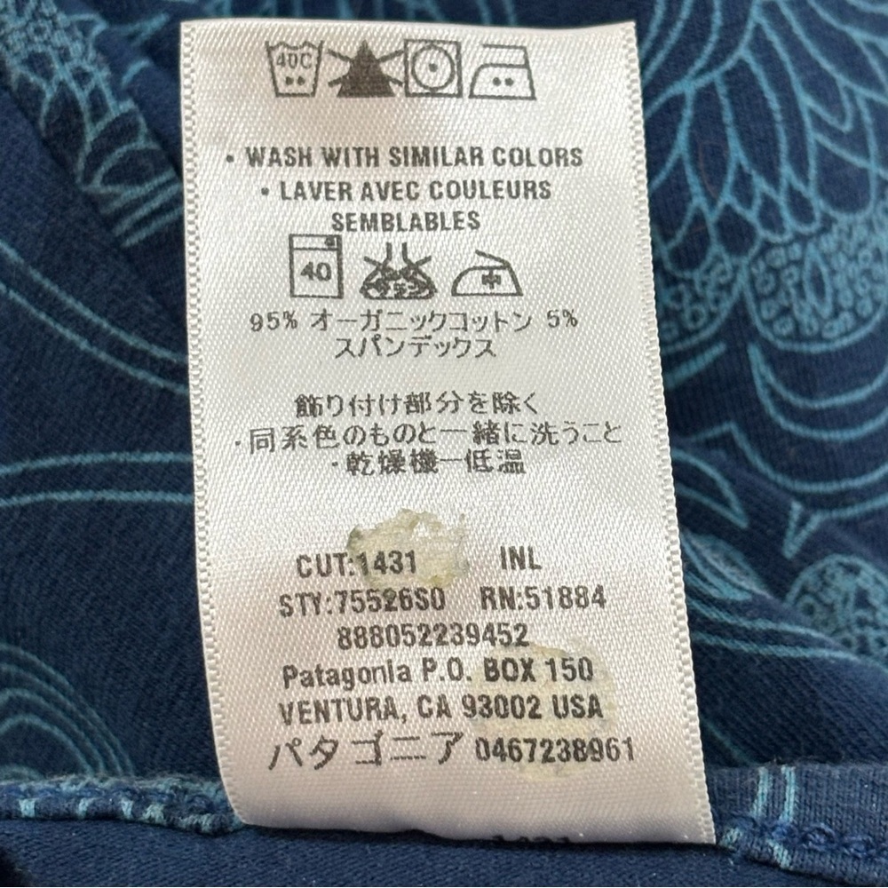 Patagonia Blue Floral Organic Cotton Spaghetti Strap Dress Women’s Small - Picture 13 of 13